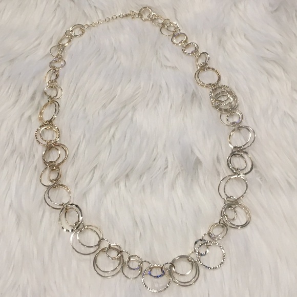 Multi Circle Silver Necklace - Picture 2 of 6